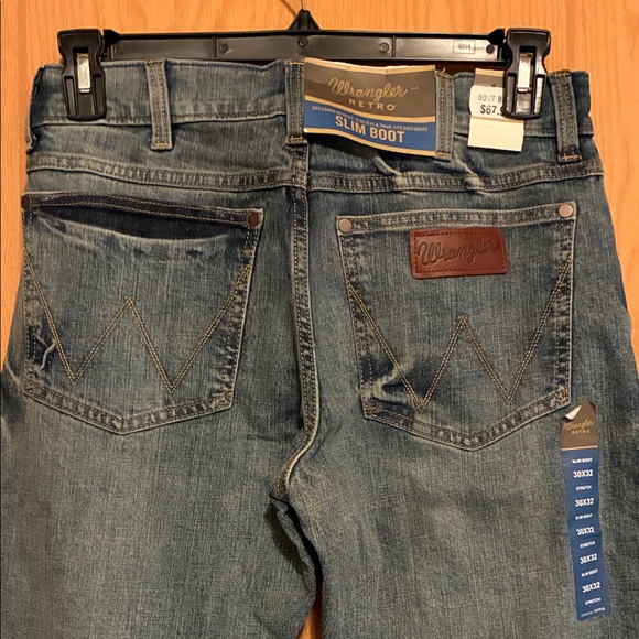 Wrangler Men's Classic Blue Straight Jeans - Picture 2 of 5